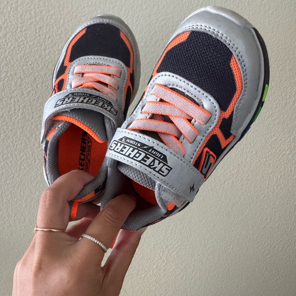 Skechers Kids' Black and Orange Sneakers